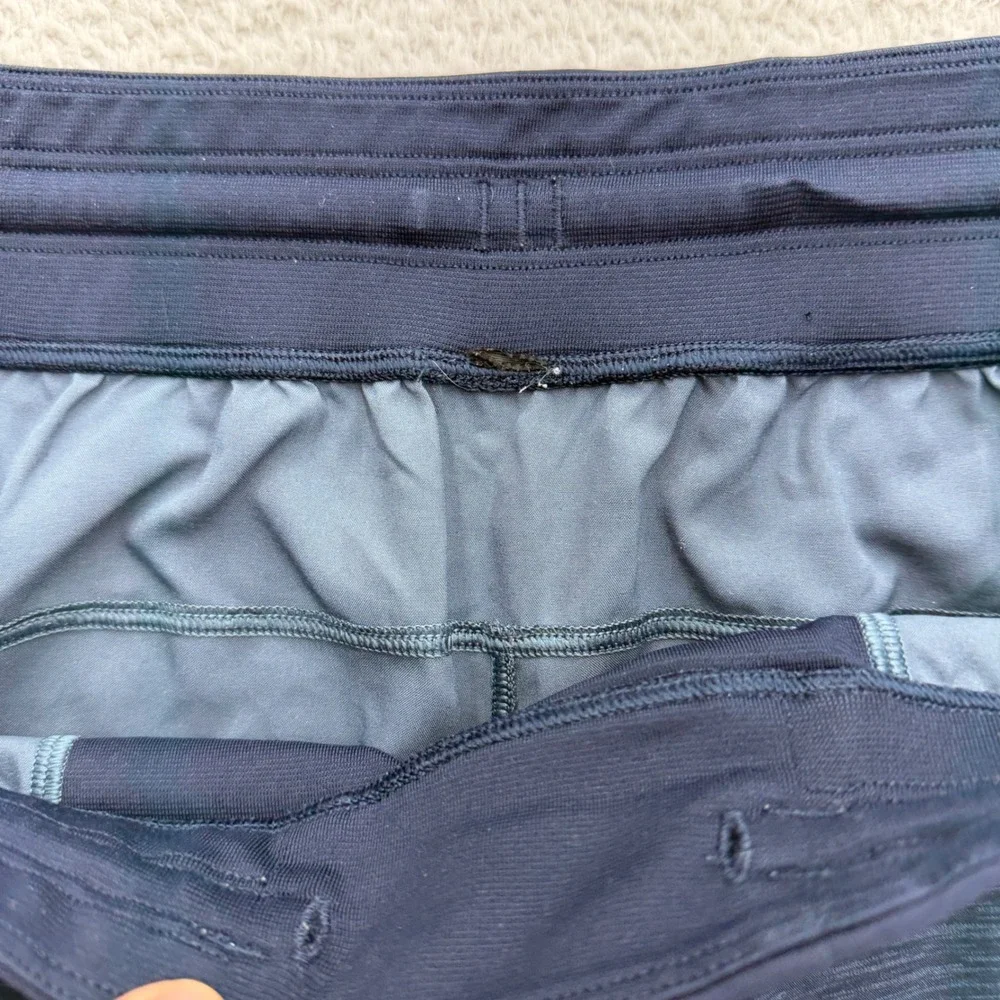 Lululemon Men Navy Blue Space Dye T.H.E. Short 9 Inch Inseam Athletic Gym Shorts